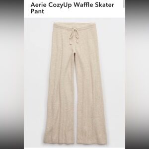 Aerie cozy up waffle skater pant in Beige